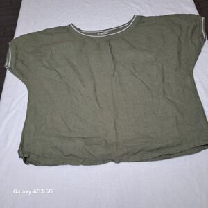 Italian linen Olive Green Women's Top